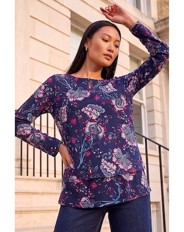 Roman Floral Double Layer Top