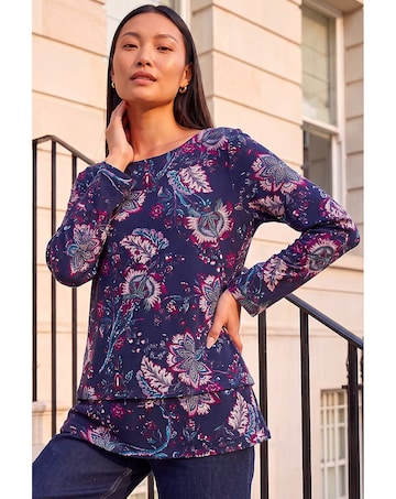 Roman Floral Double Layer Top
