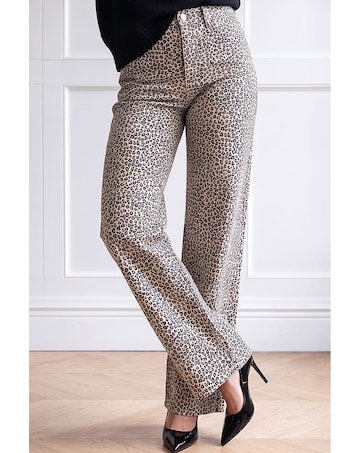 Roman Leopard Print Cord Jean