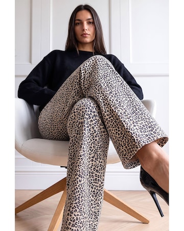 Roman Leopard Print Cord Jean