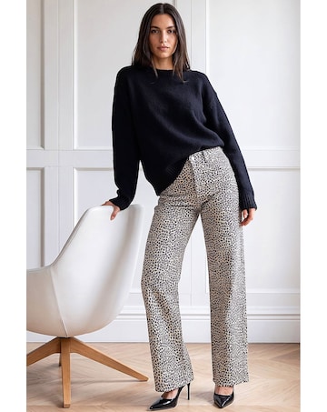 Roman Leopard Print Cord Jean