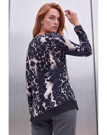 Roman Animal Print Chiffon Hem Top