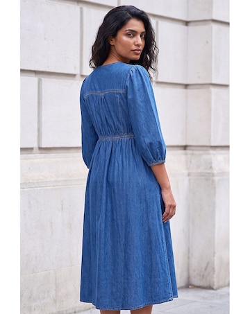 Roman Popper Buttoned Midi Dress