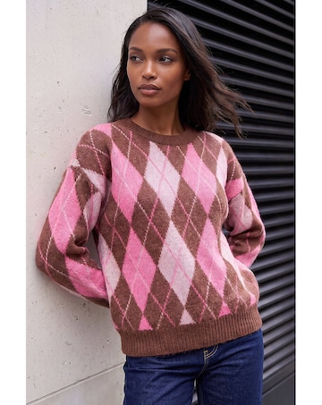 Roman Soft Knit Argyle Jumper