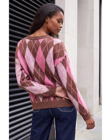 Roman Soft Knit Argyle Jumper