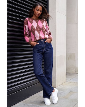 Roman Soft Knit Argyle Jumper