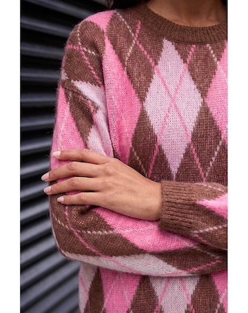 Roman Soft Knit Argyle Jumper