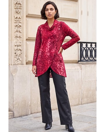 Roman Burnout Print Tunic Top