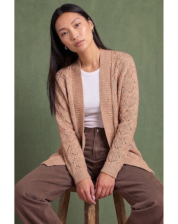 Roman Pointelle Belted Cardigan