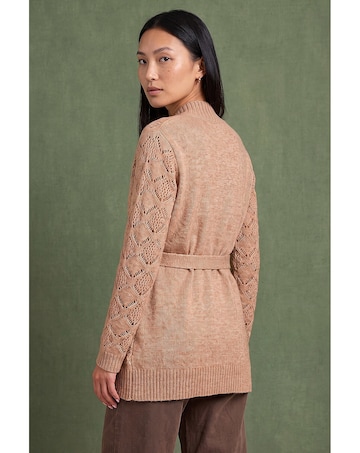 Roman Pointelle Belted Cardigan