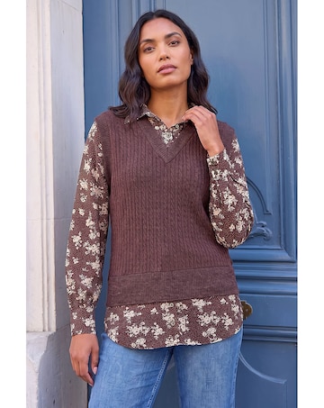 Roman Ditsy Print 2 in 1 Top