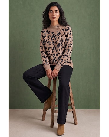 Roman Leopard Jacquard Knit Jumper