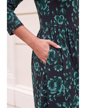 Roman Abstract Floral Midi Dress