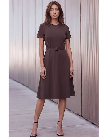 Roman Ponte Belted Short Dress