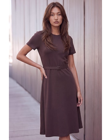 Roman Ponte Belted Short Dress