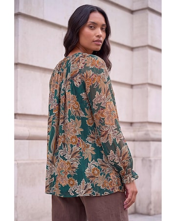 Roman Metallic Floral Blouse