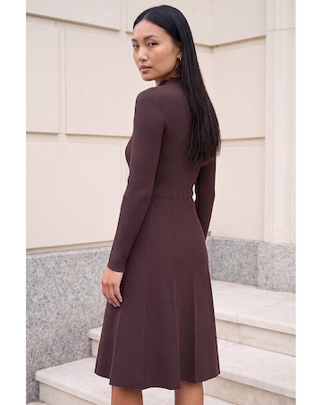 Roman Button Detail Knitted Dress