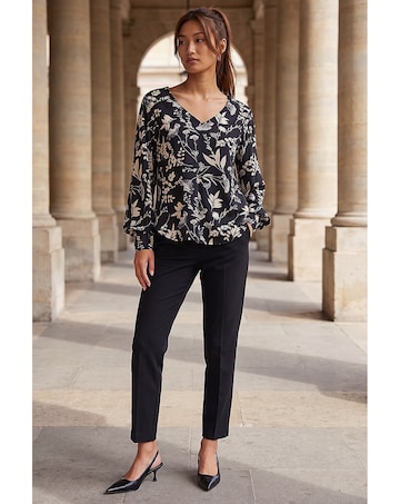 Roman Floral Puff Print Stretch Shirt
