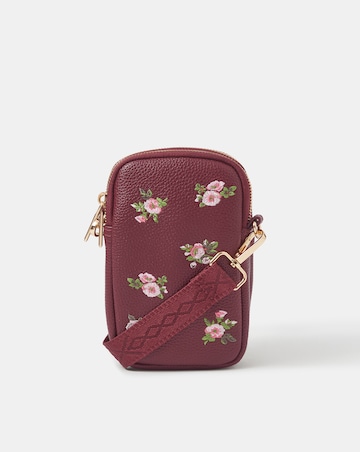 Accessorize Floral Embroidered Phone Bag