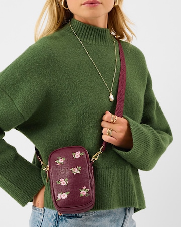 Accessorize Floral Embroidered Phone Bag