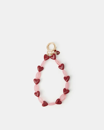 Accessorize Heart Bead Wrist Phone Strap