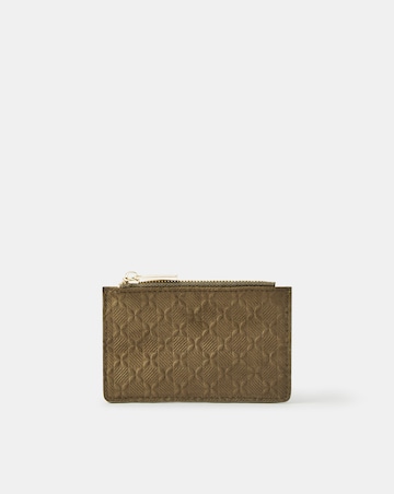 Accessorize Embossed Suede Card Holder
