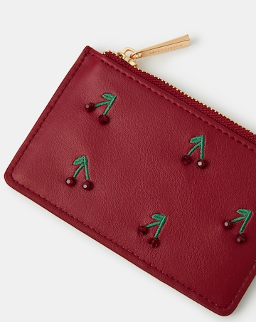 Accessorize Beaded Cherry Card Holder
