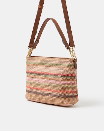 Accessorize Woven Raffia Crossbody Bag