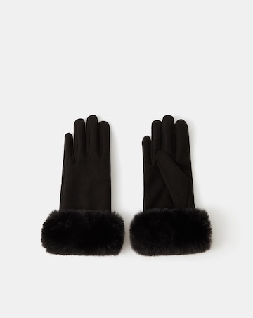 Accessorize Fluffy Faux Suede Gloves
