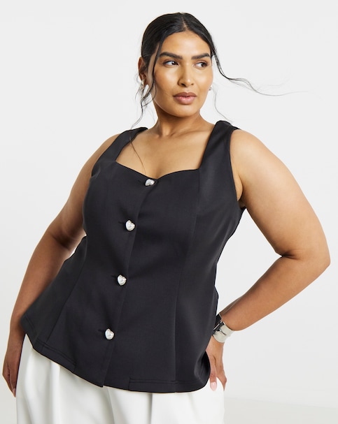 New In - Heart Button Waistcoat