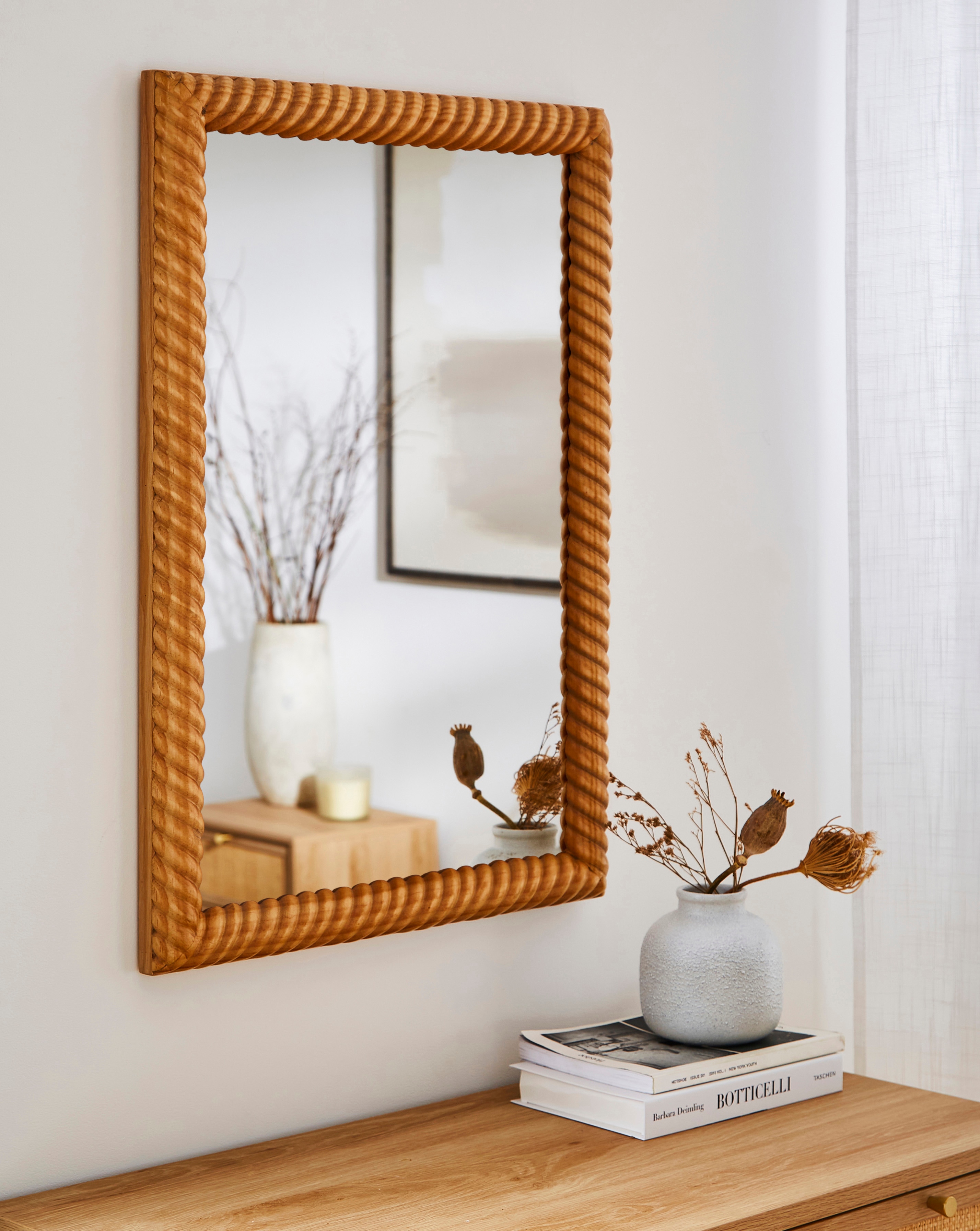 Twisted Wood Wall Mirror