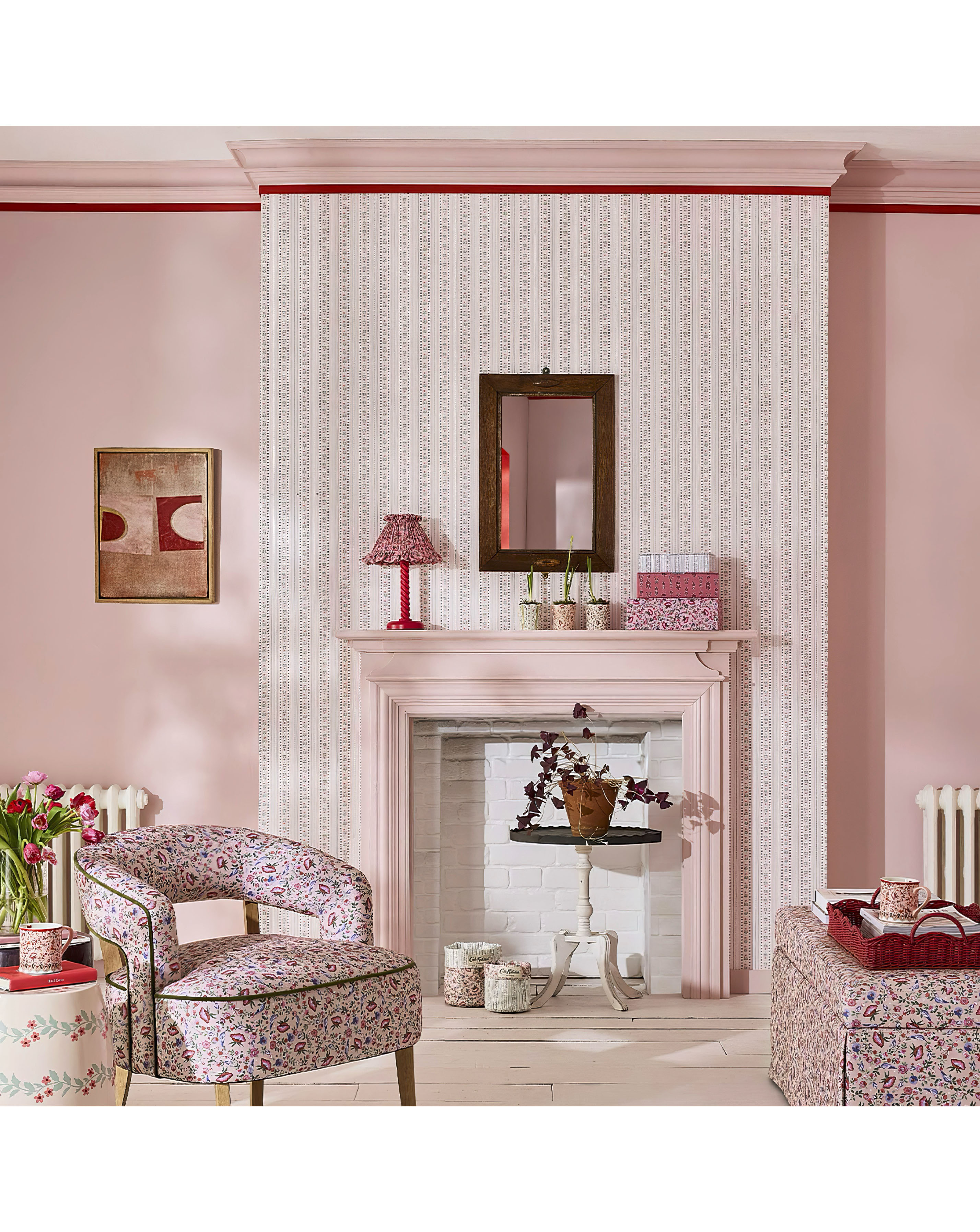 Cath Kidston Rose Stripe Wallpaper