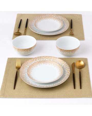 Waterside Gold Sparkle 12 Piece Dinner Set