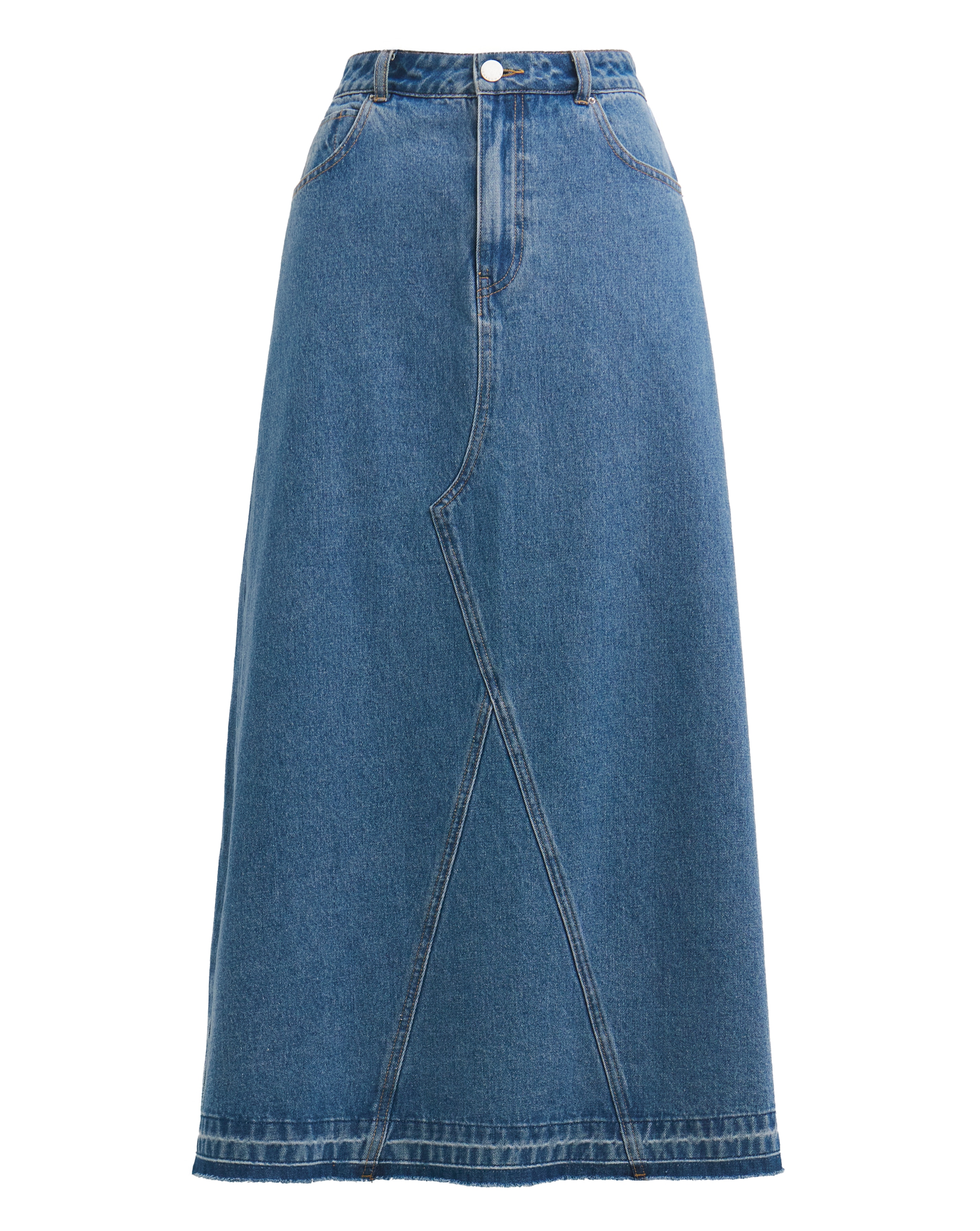 Blue A Line Maxi Skirt