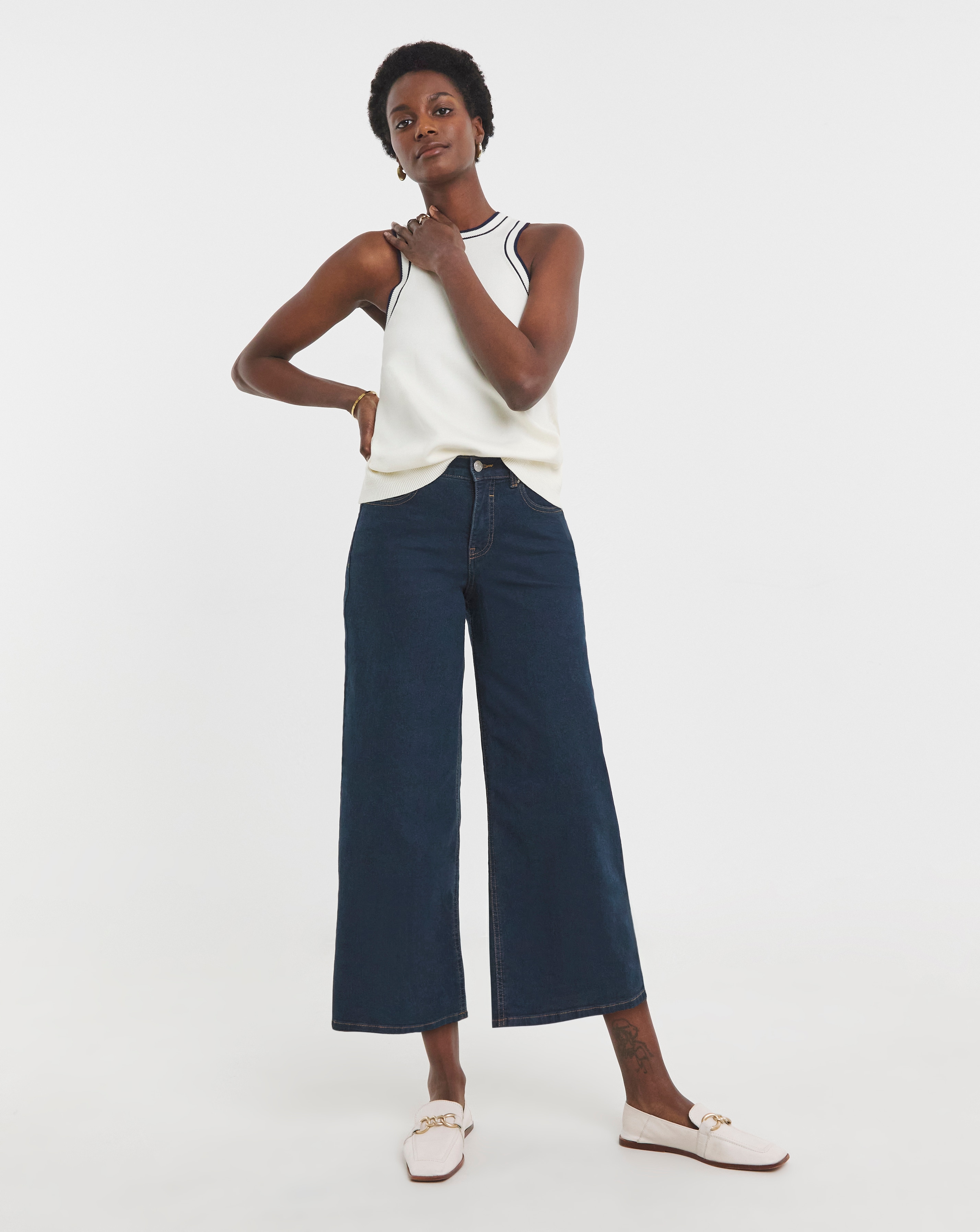 24/7 Indigo Wide Crop Jean