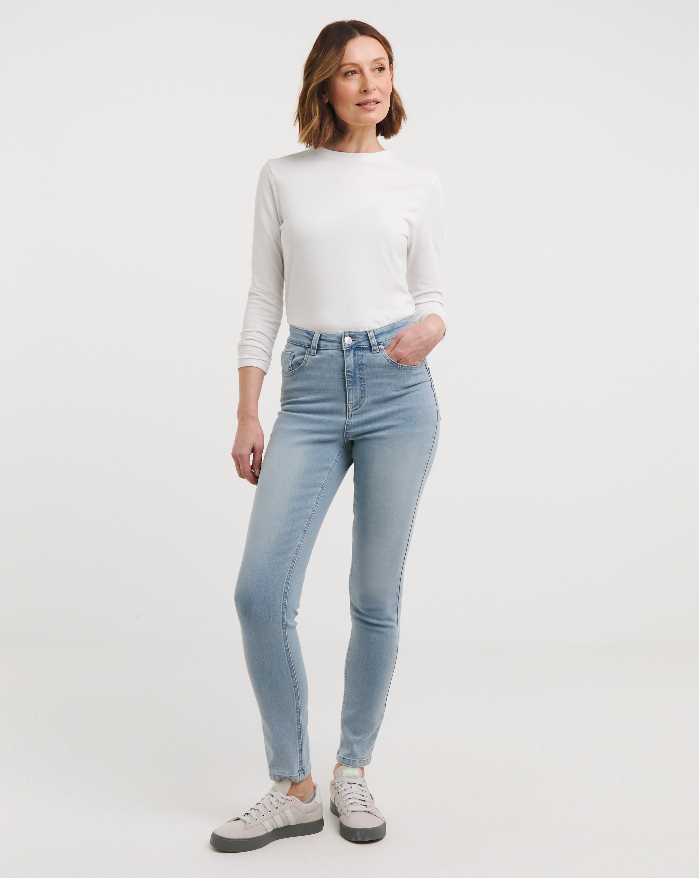 High Waist Super Soft Slim Leg Jean