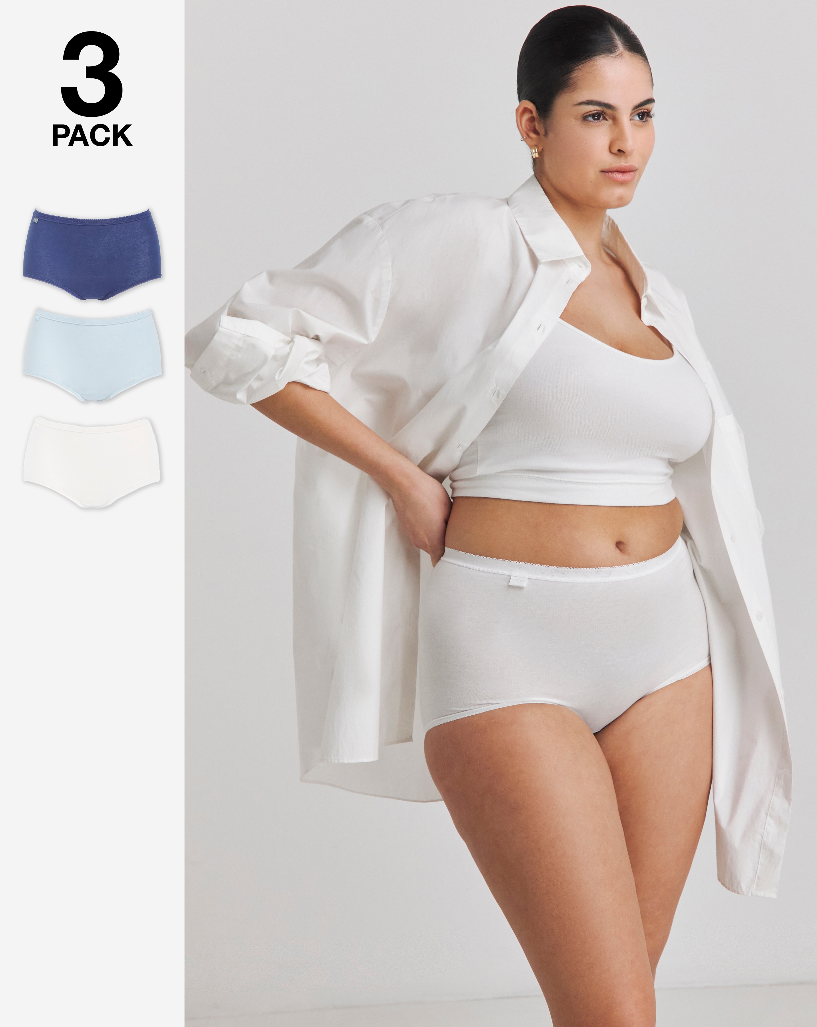 Sloggi 3Pk Basic Maxi Knicker Blue Multi
