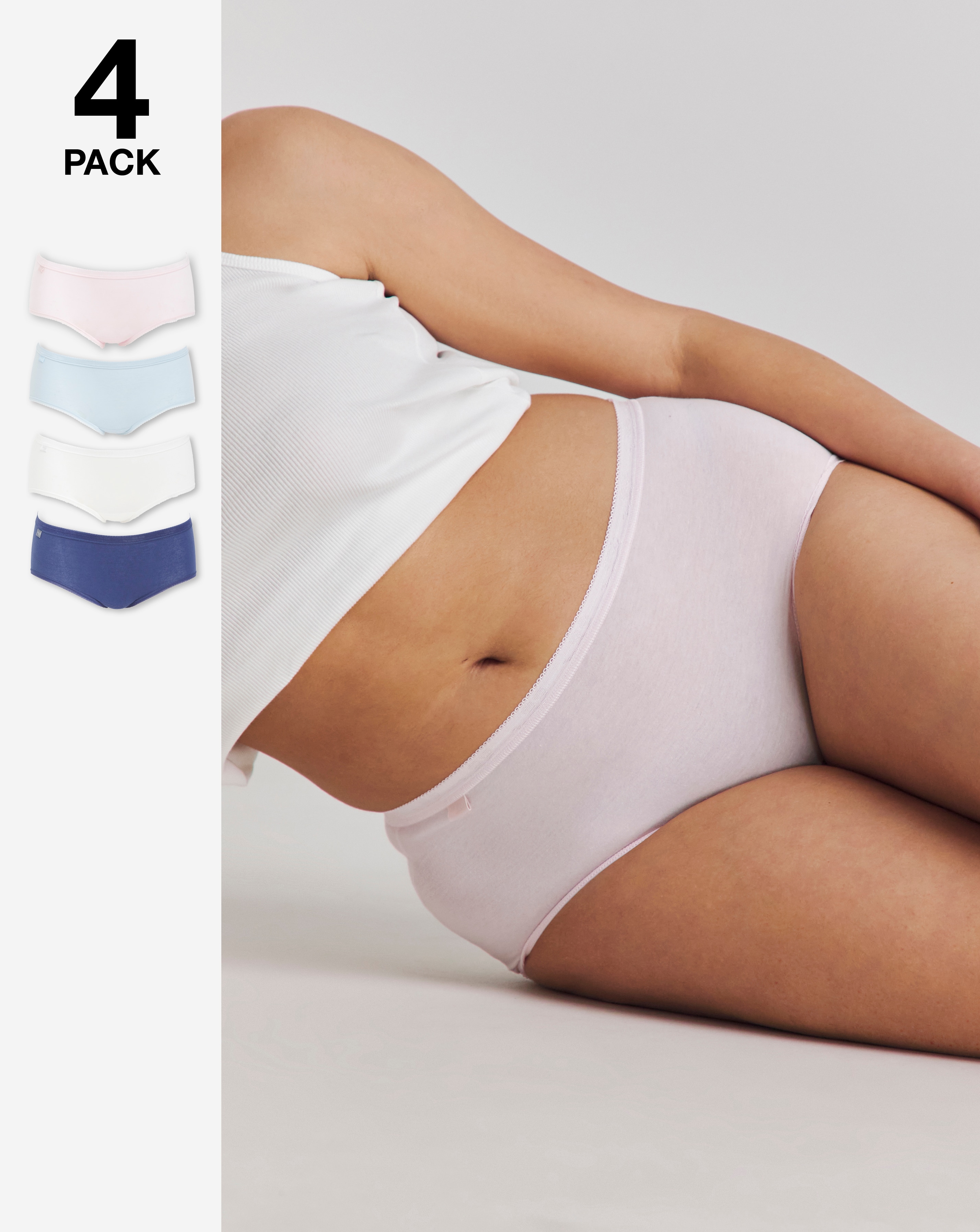 Sloggi 4Pk Basic Midi Knicker Blue Multi
