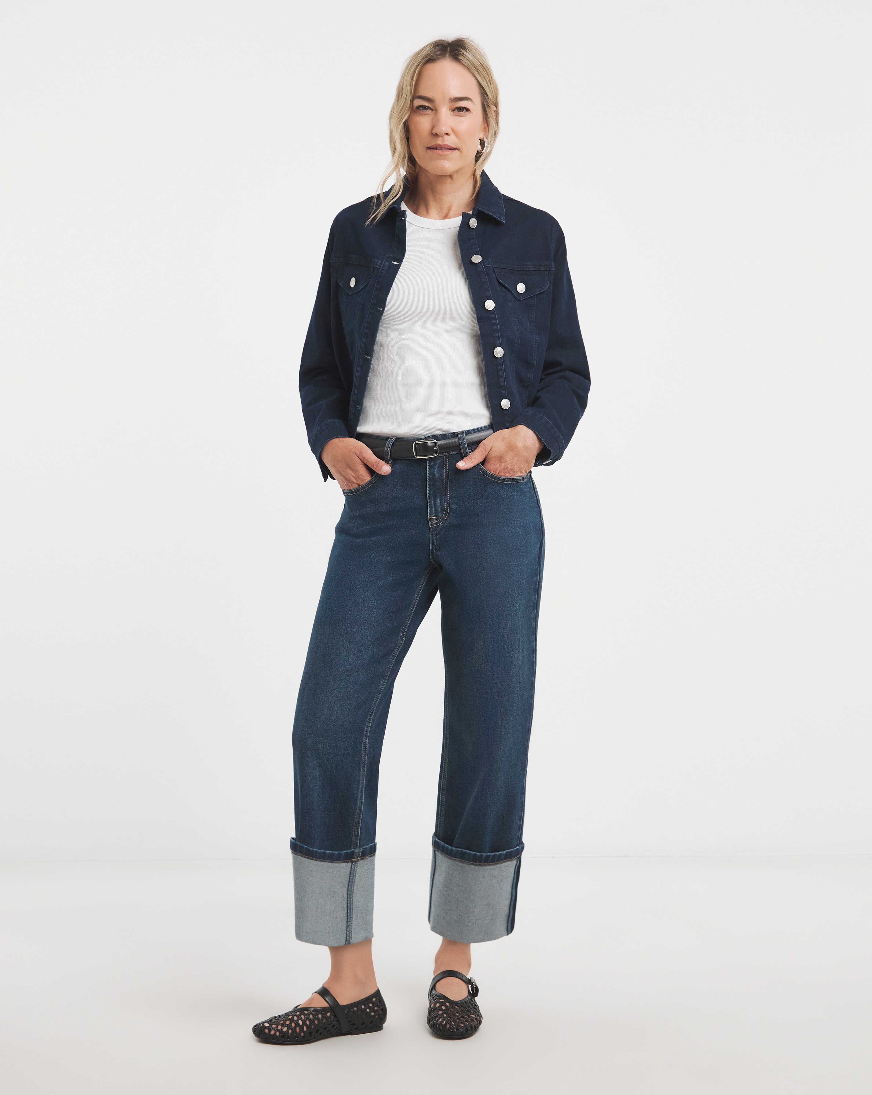 Turn Up Straight Leg Jean