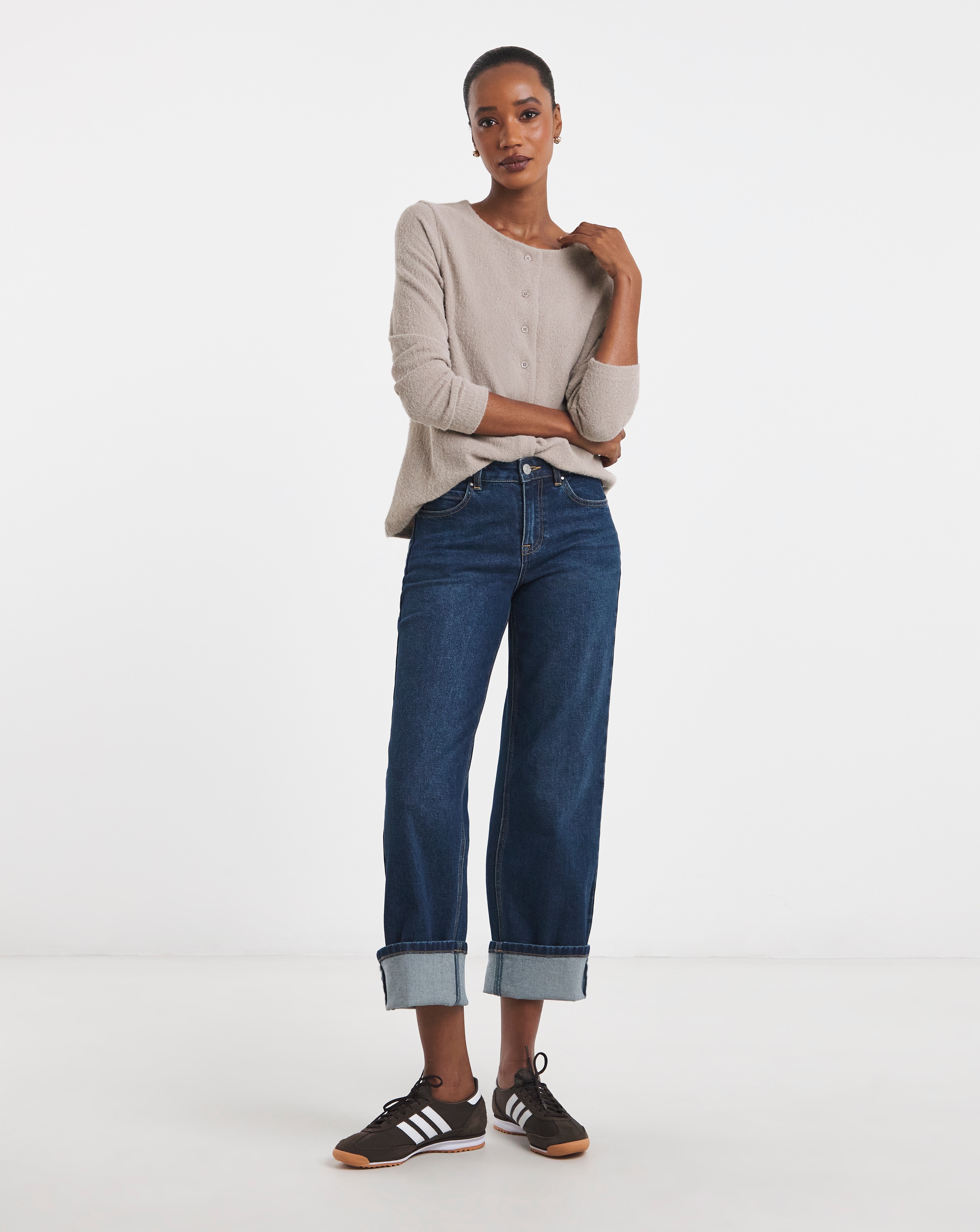 Turn Up Straight Leg Jean