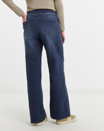 Dark Blue Retreat Wide Leg Jegging