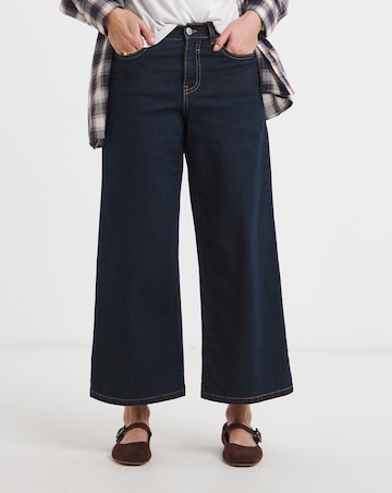 24/7 Dark Blue Wide Crop Jeans