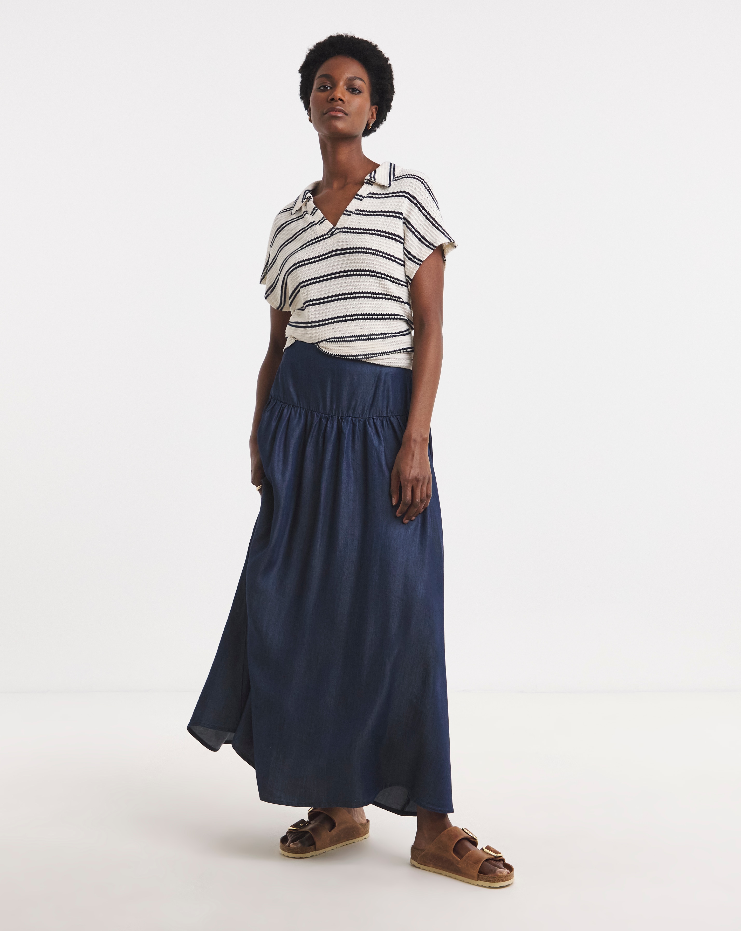 New In - Pull On Tiered Lyocell Skirt
