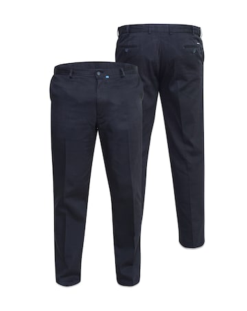 D555 Big & Tall Bruno Stretch Chino Pant with Xtenda Waist - Indigo