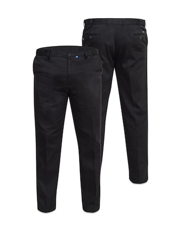 D555 Big & Tall Bruno Stretch Chino Pant with Xtenda Waist - Black