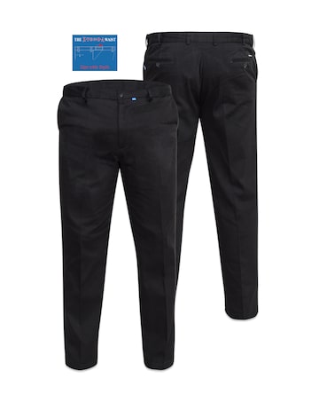 D555 Big & Tall Bruno Stretch Chino Pant with Xtenda Waist - Black