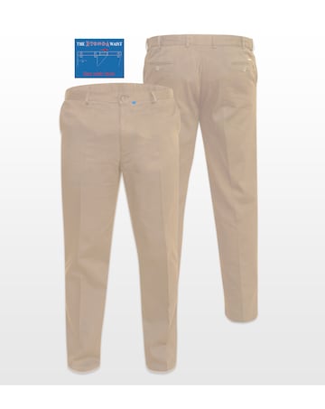 D555 Big & Tall Bruno Stretch Chino Pant with Xtenda Waist - Stone
