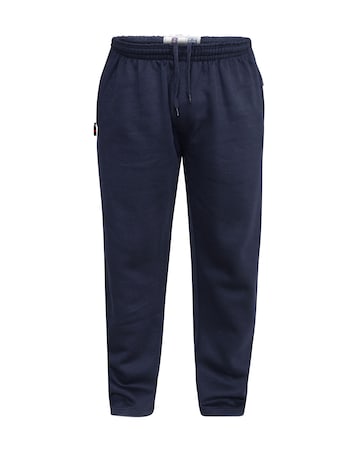 D555 Big & Tall Albert Jogging Bottom with Open Hem and Zipper Pockets - Navy
