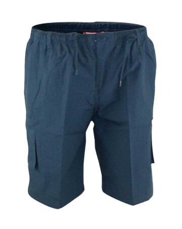 D555 Big & Tall Nick Cargo Short with Shaped Leg Pockets - Navy