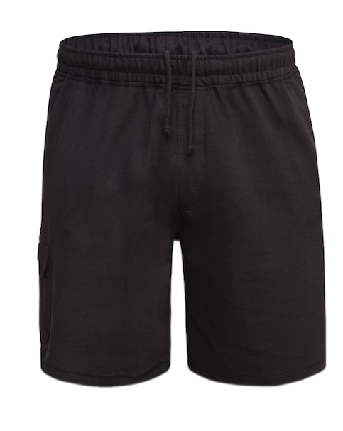 D555 Big & Tall John Lightweight Cotton Cargo Shorts with Zipper Pockets - Black